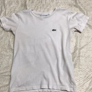 Lacoste, White Tee, Boys Size: 8
